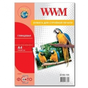 Фотопапір WWM, глянцевий 150g, m2, A4, 100л (G150.100)