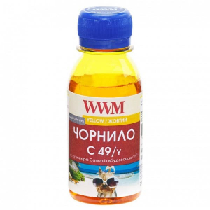 Чернила WWM для Canon G1400, G2400, G3400, GI-490Y 100г, Yellow, Водорастворимые