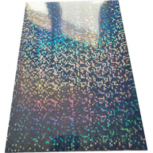 Самоклеюча плівка PET водостійка BIG BUBBLE Holografic А4, 80мкм, струм, друк, 20 арк, Galaxy A4S.FILM20-BigBubble | FOTOZIP