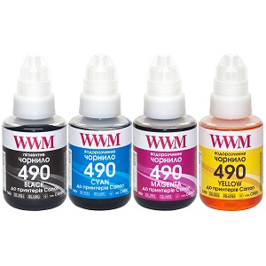 Комплект чорнил WWM для Canon GI-490 4 х 140г (C490SET4)