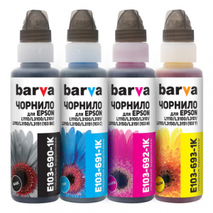Чорнила Barva E103 для Epson, OneKey E103-1K-MP, (4 шт х 100мл)