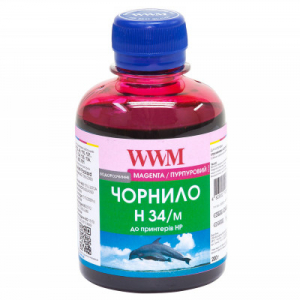 Чорнила WWM H34 для картриджів HP, 200г Magenta водорозчинні (H34/M)