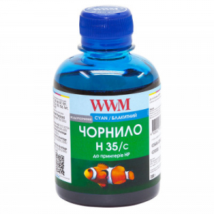 Чорнила WWM H35 для HP, Cyan Водорозчинні (H35/C) для СБПЧ