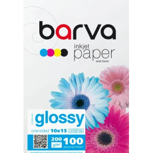 Глянцевая фотобумага 10х15 200 г/м2, 100л BARVA Original (IP-C200-125)