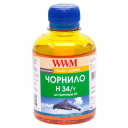 Чорнила WWM H34 для картриджів HP, 200г Yellow водорозчинні (H34/Y)