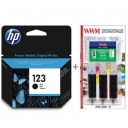 Картридж струменевий HP 123 Black (F6V17AE) заправний набір чорнила WWM